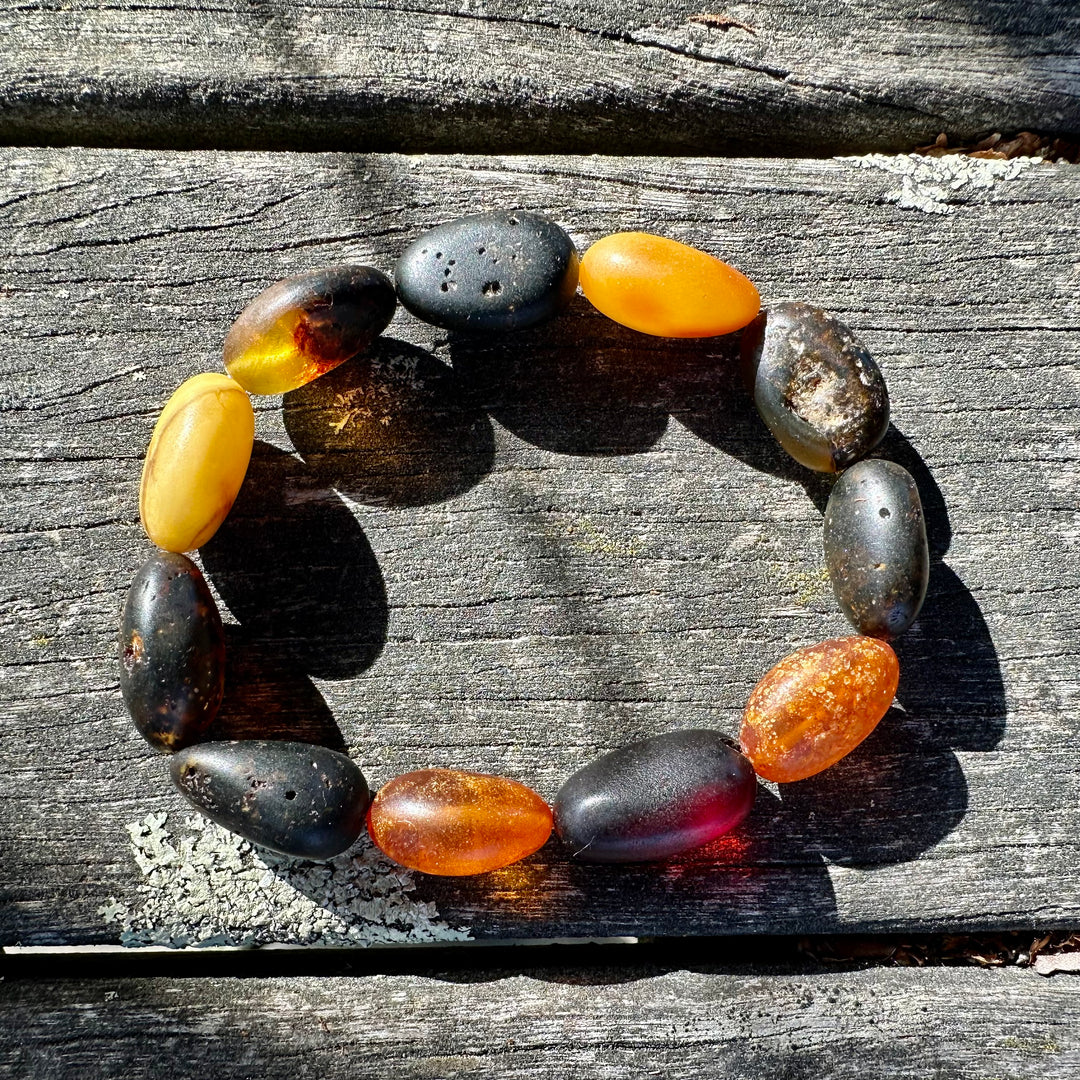 Matte baltic amber bracelet