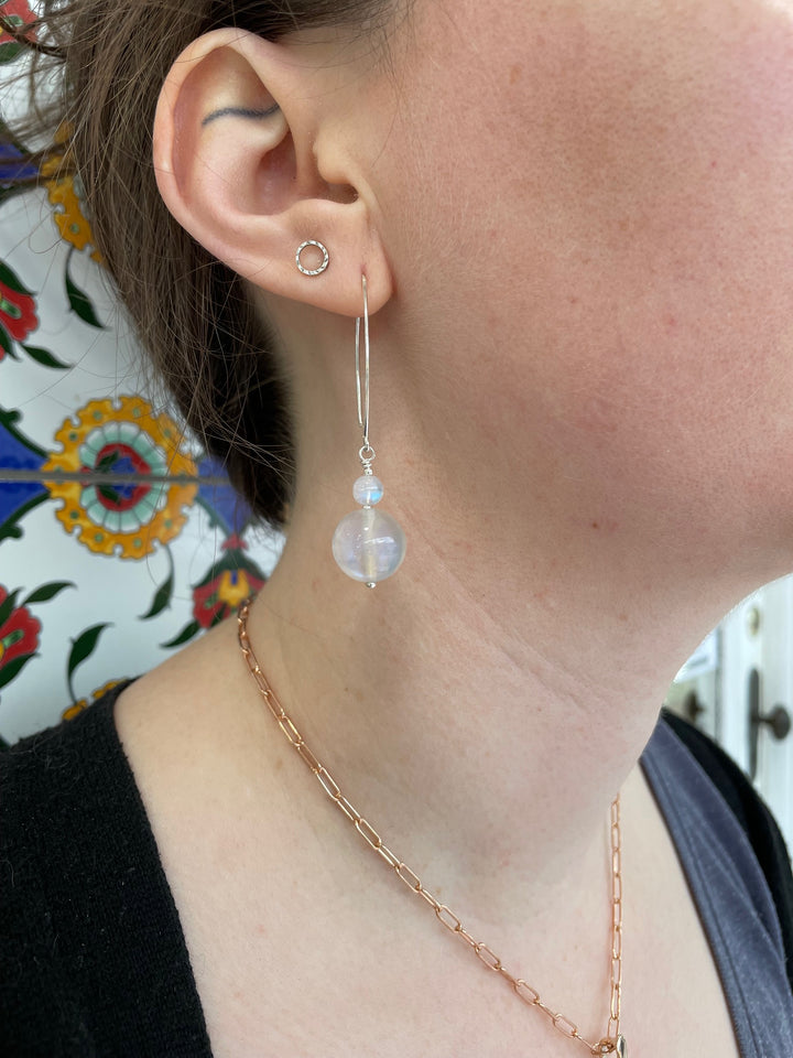 Rainbow moonstone earrings