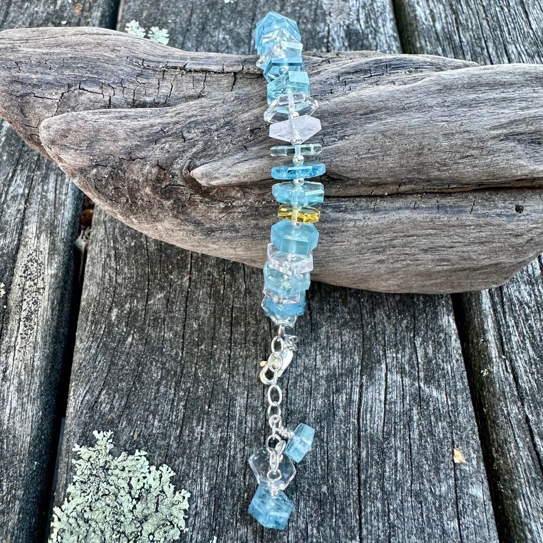 Aquamarine and beryl bracelet