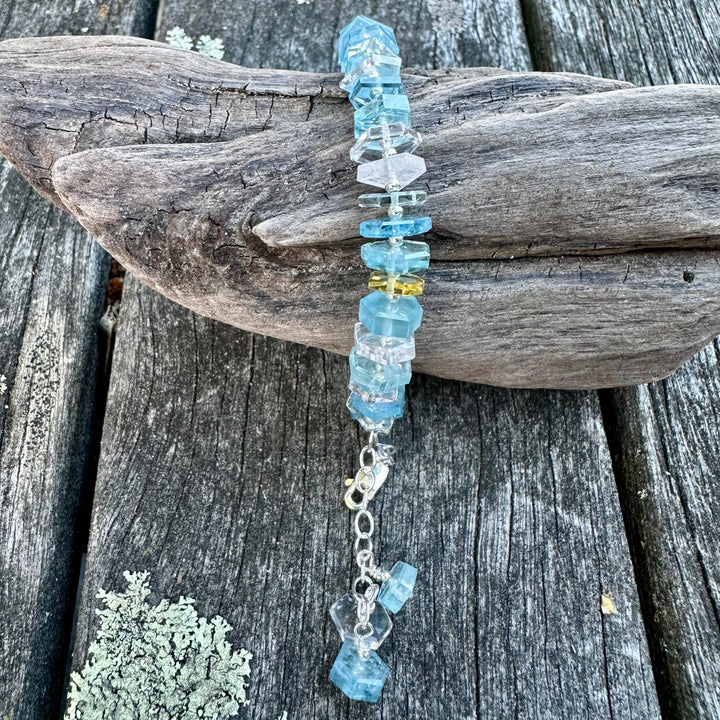 Aquamarine and beryl bracelet