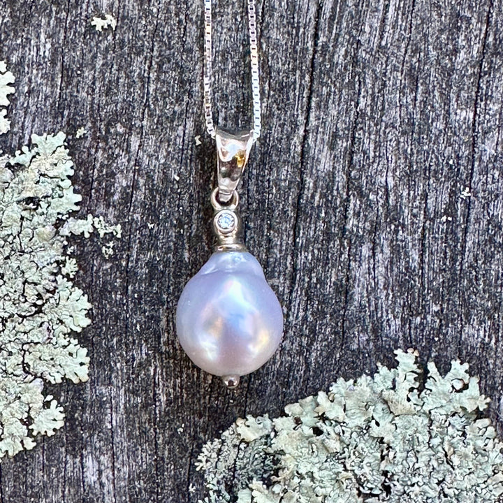 South Sea pearl and diamond pendant