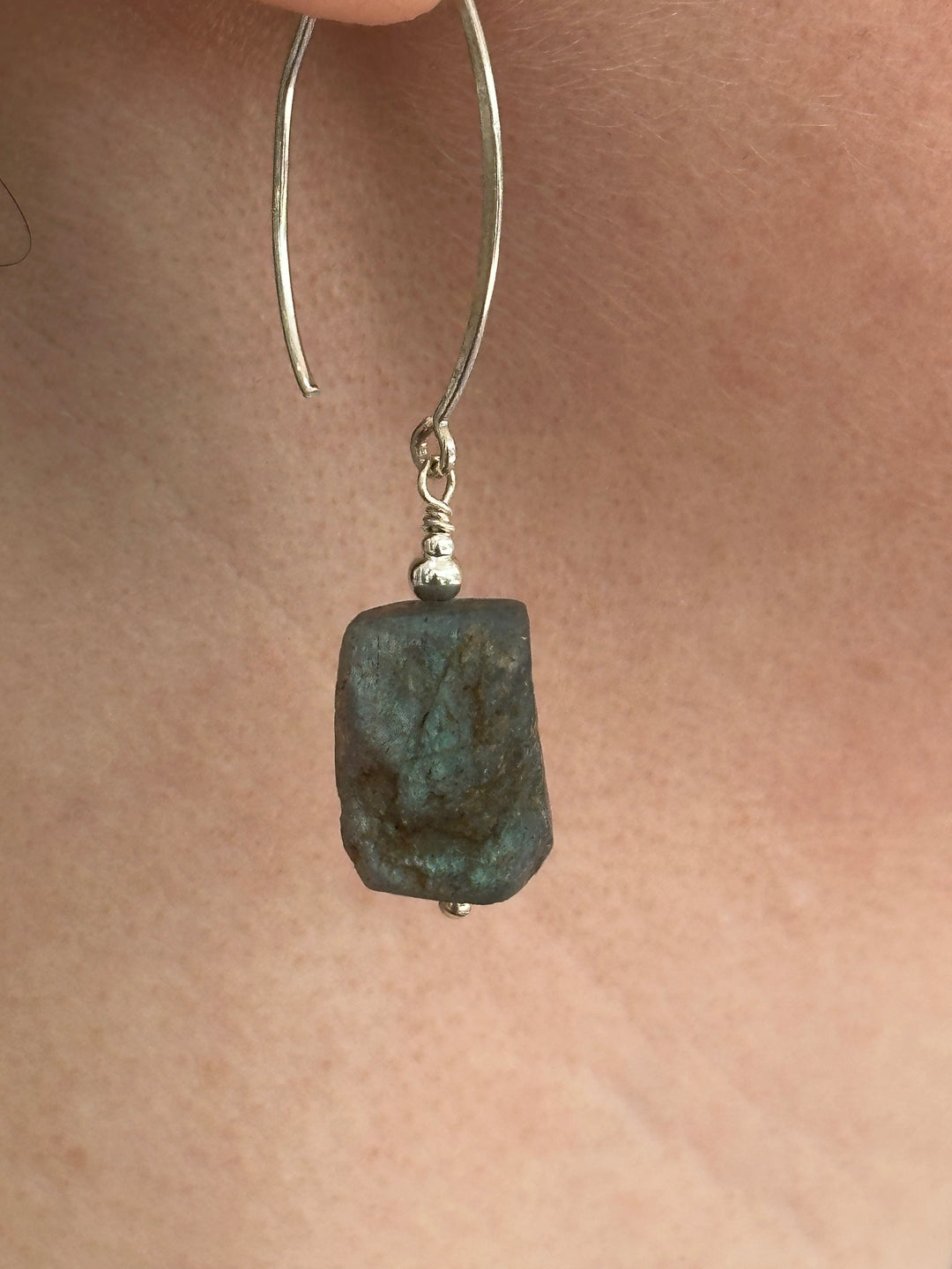 Labradorite chunk earrings