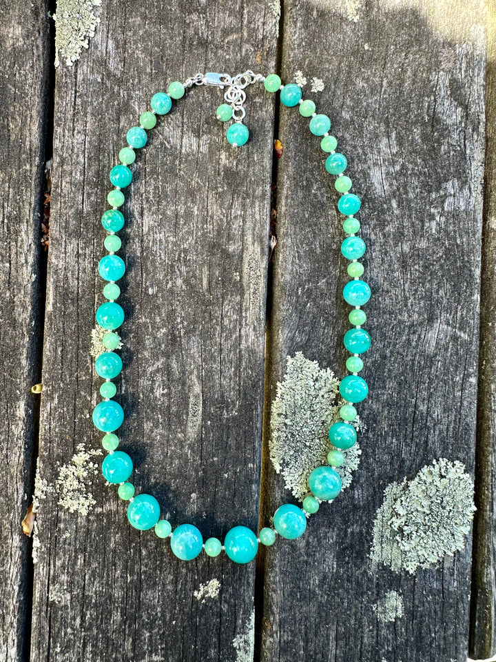 Amazonite and chrysoprase necklace
