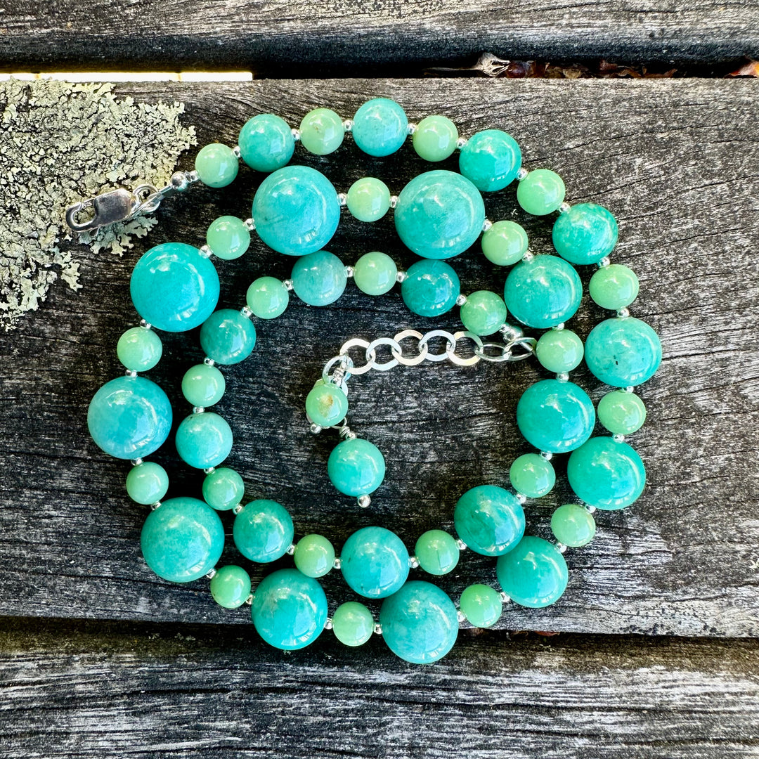 Amazonite and chrysoprase necklace