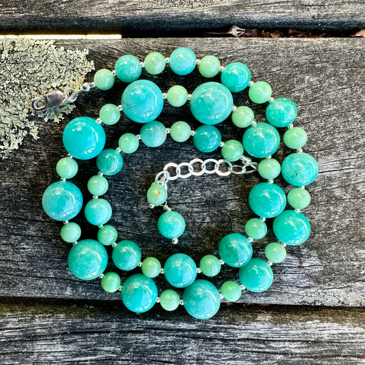 Amazonite and chrysoprase necklace