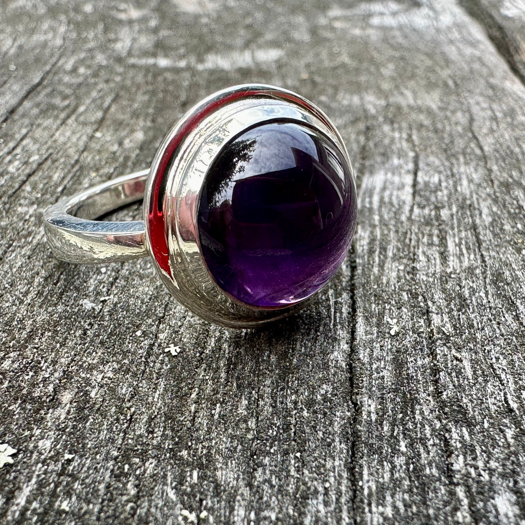 Amethyst ring in sterling silver