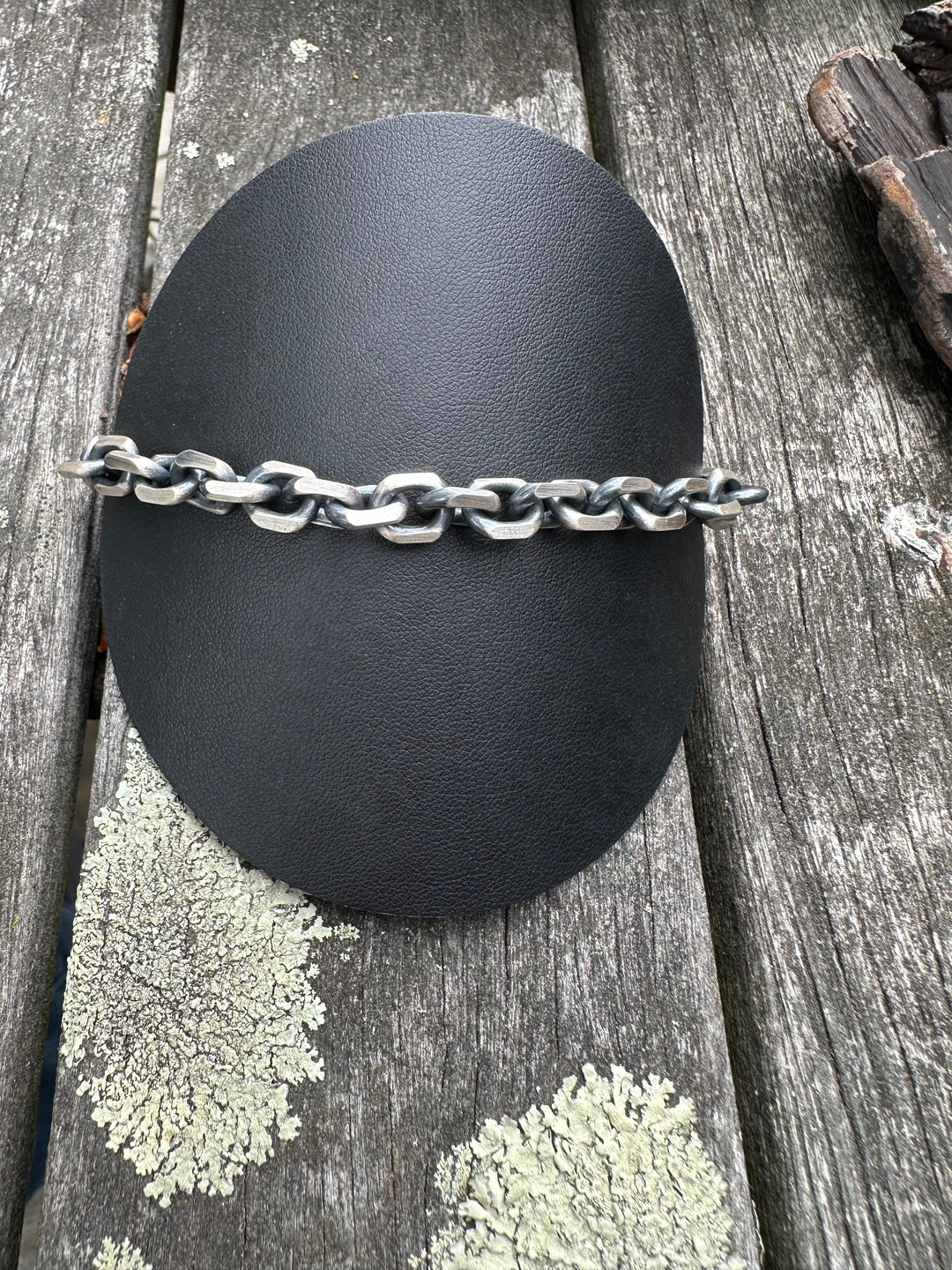 Gunmetal sterling silver heavy bracelet