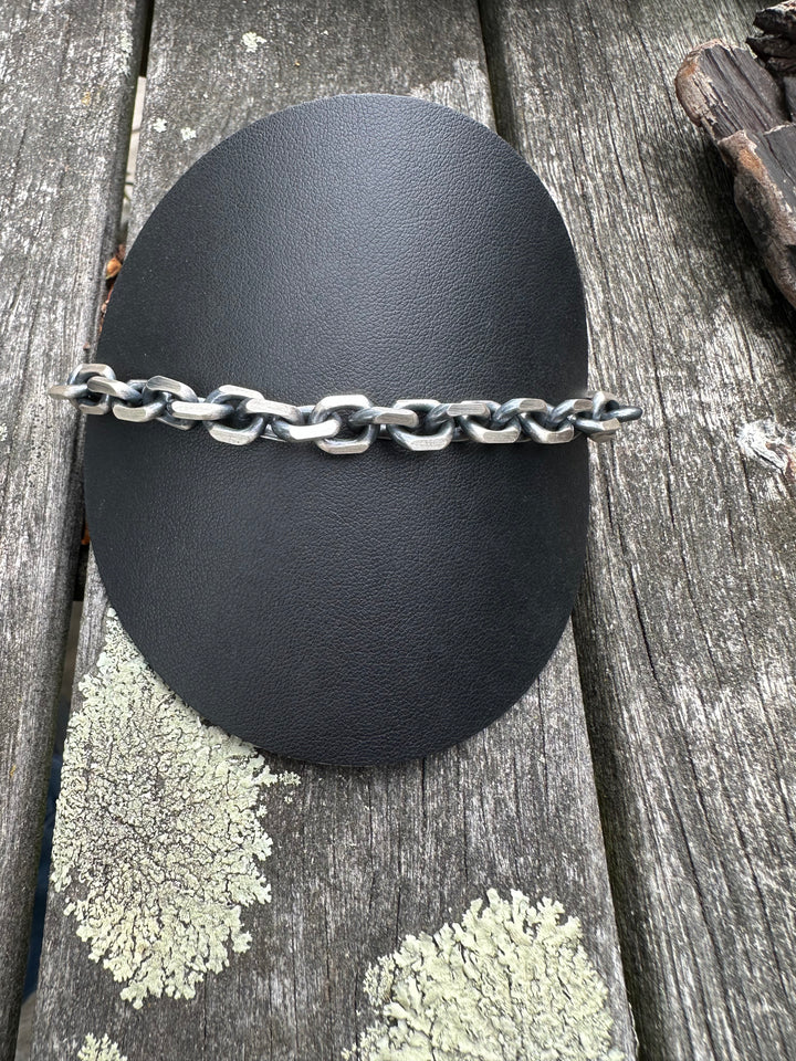 Gunmetal sterling silver heavy bracelet