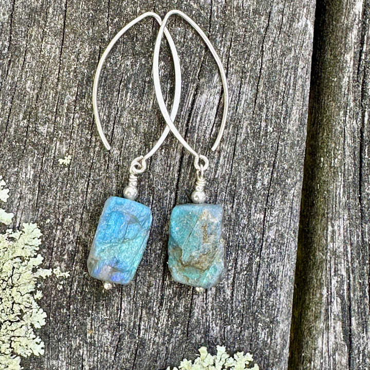 Labradorite chunk earrings