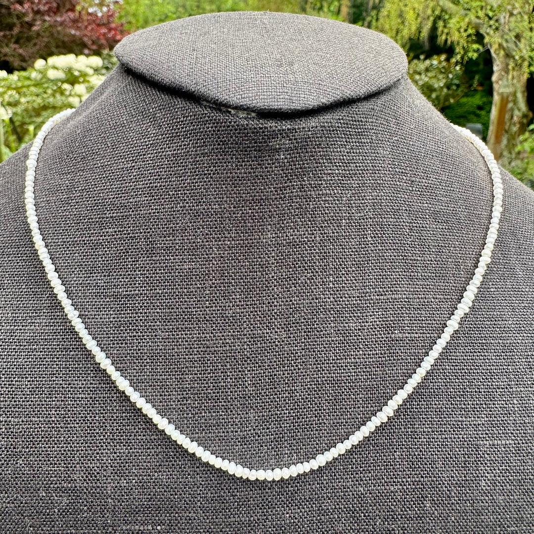 Long Tiny freshwater pearl necklace