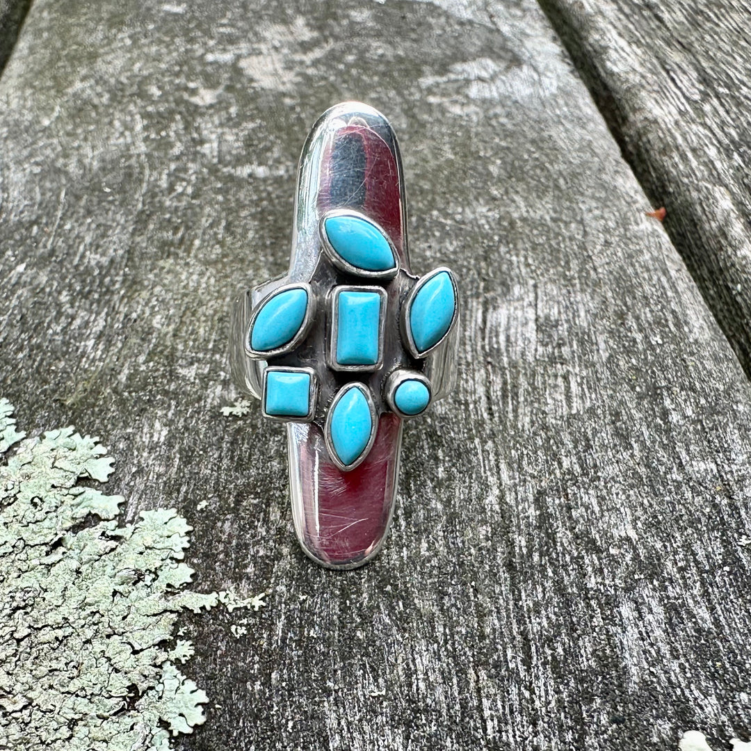 Turquoise multi stone ring