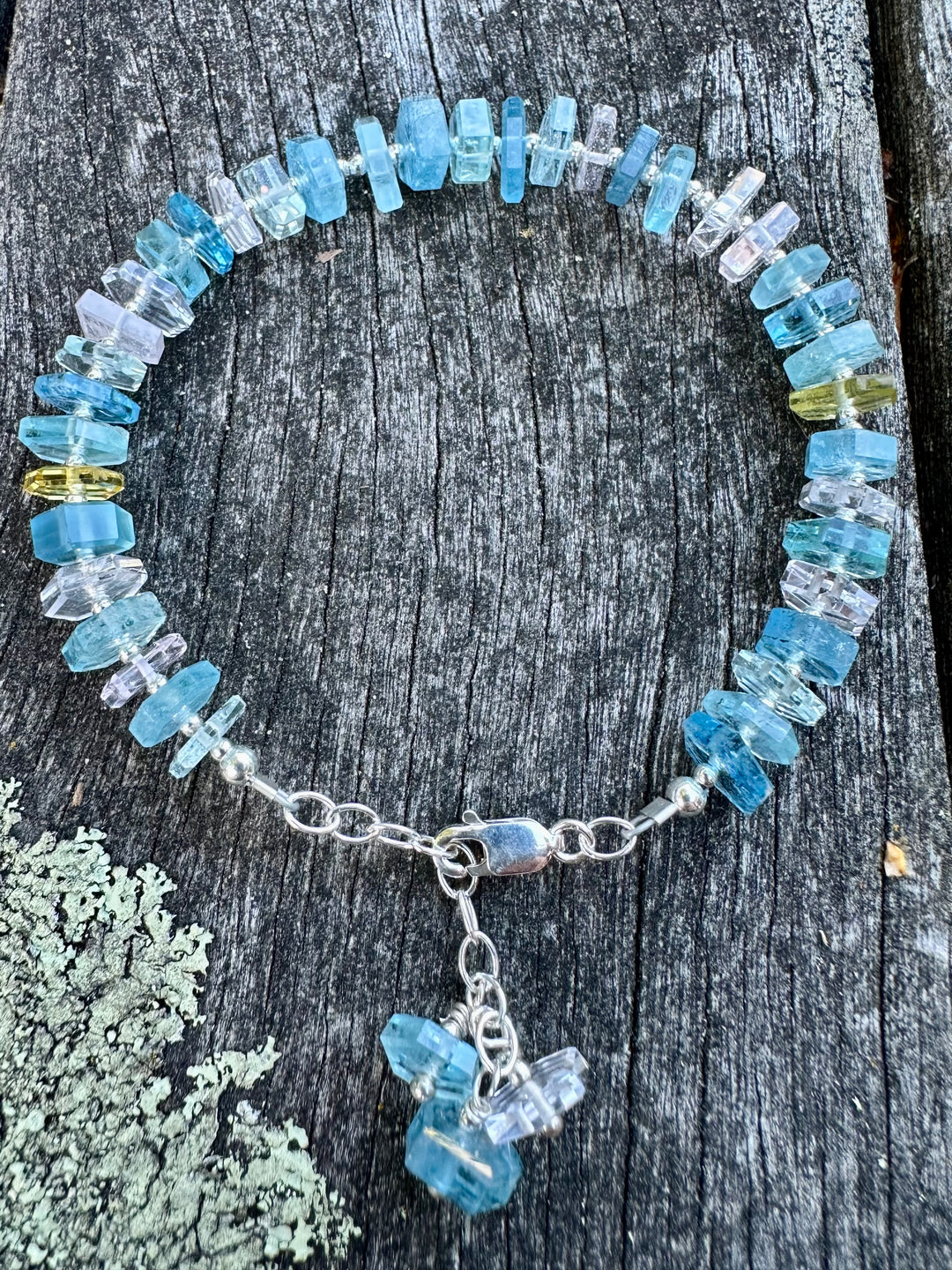 Aquamarine and beryl bracelet