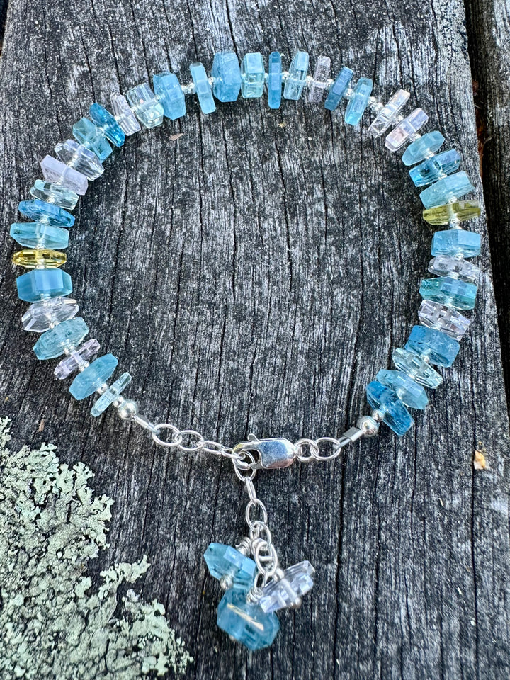 Aquamarine and beryl bracelet