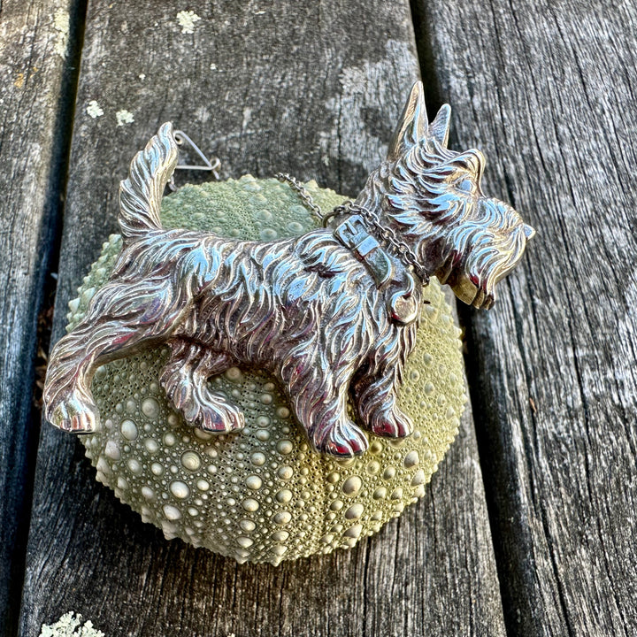 Vintage sterling silver Scottie brooch
