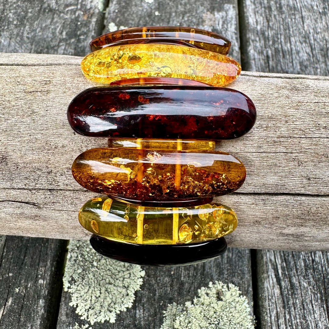 Baltic amber panel cuff