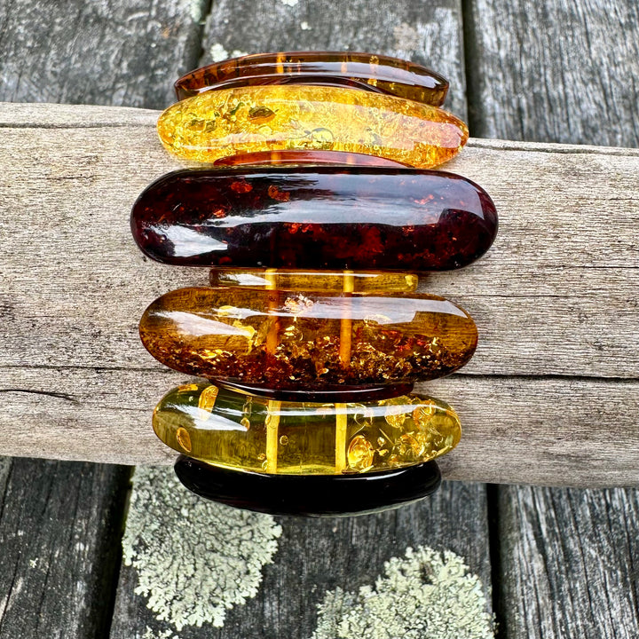 Baltic amber panel cuff