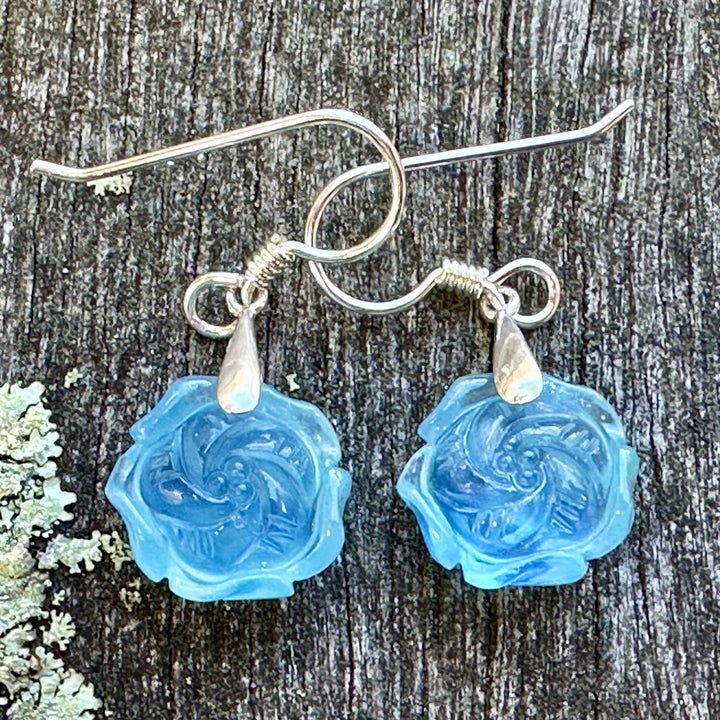 Blue flower earrings