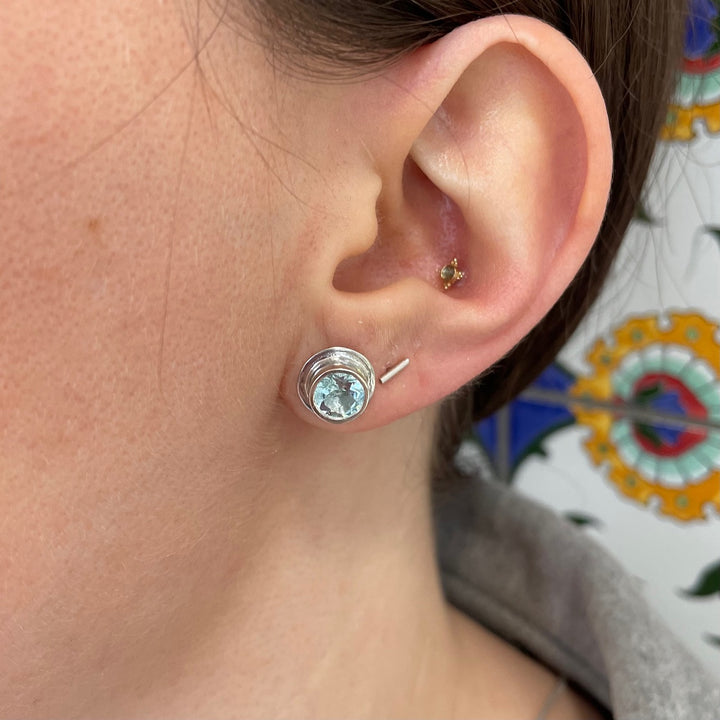 Aquamarine stud earrings