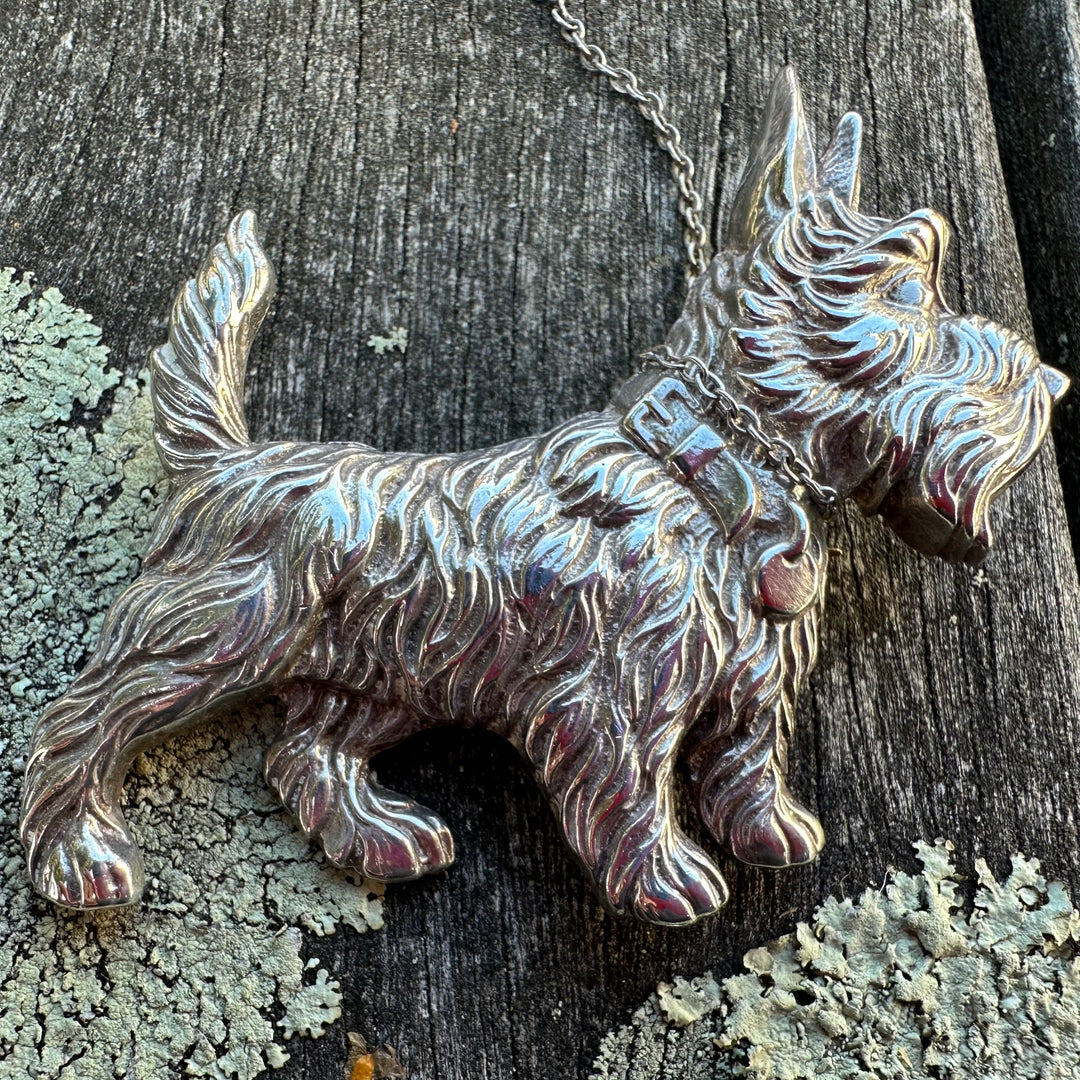 Vintage sterling silver Scottie brooch