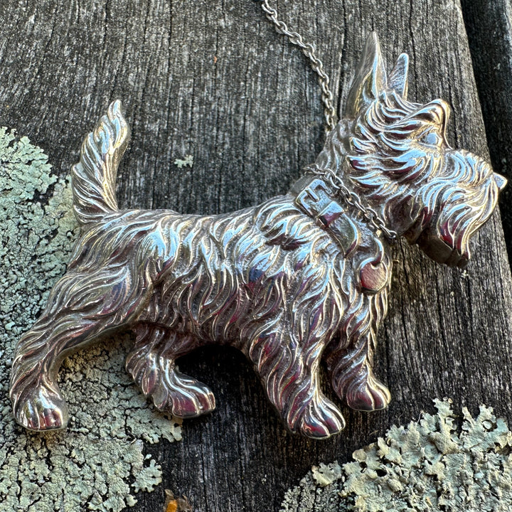 Vintage sterling silver Scottie brooch