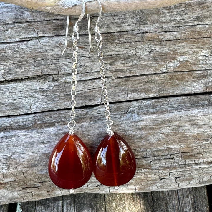 Carnelian drop earrings