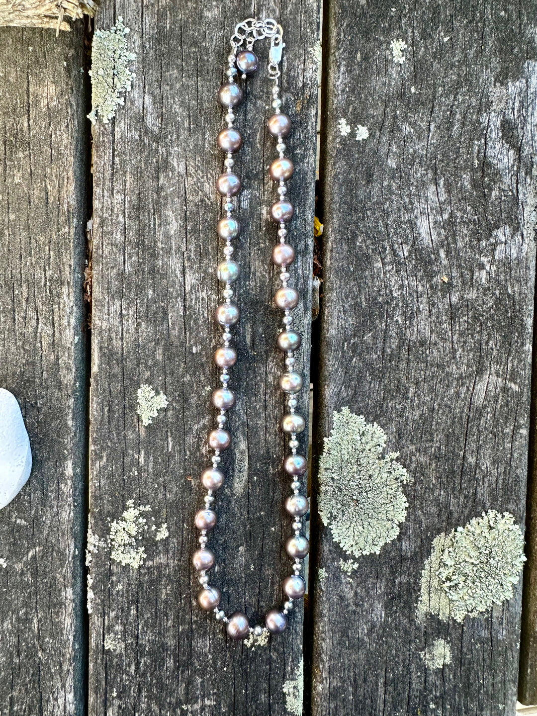 Peacock freshwater pearl necklace
