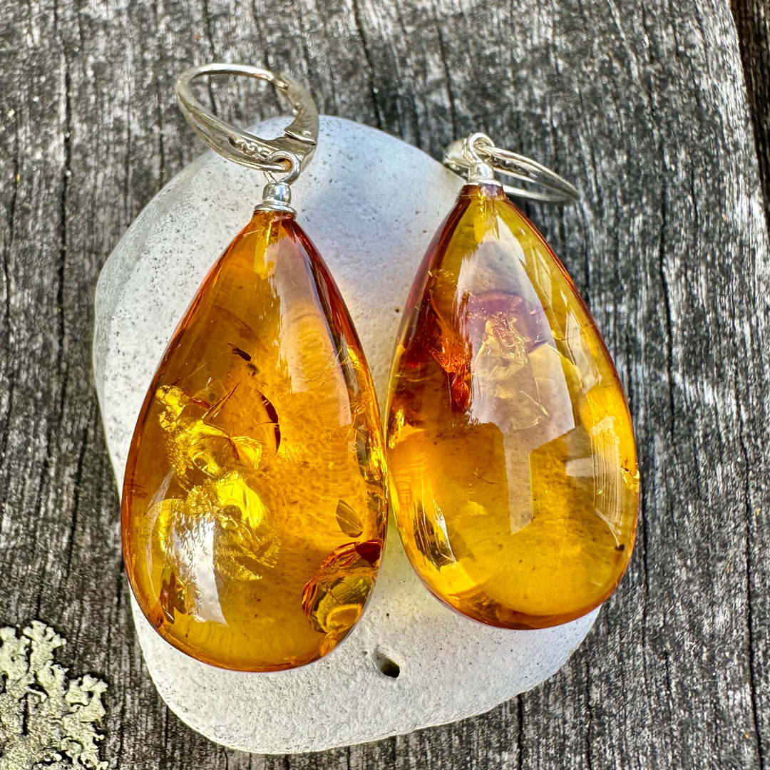 Baltic amber drop earrings