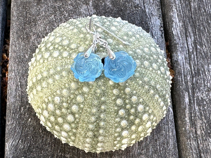 Blue flower earrings