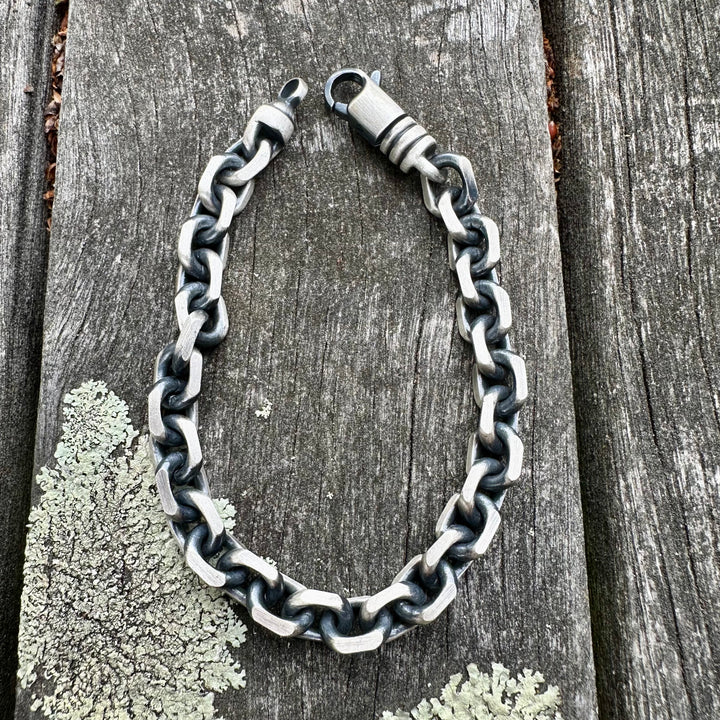 Gunmetal sterling silver heavy bracelet