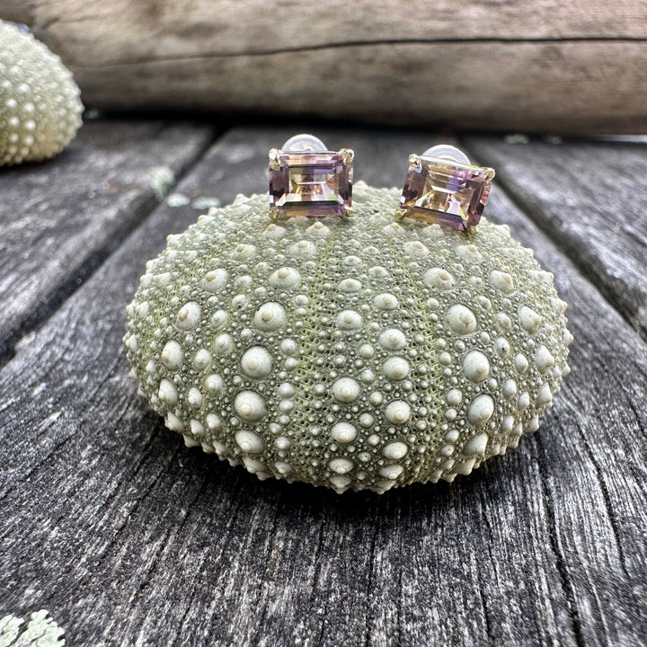 Bolivian ametrine studs