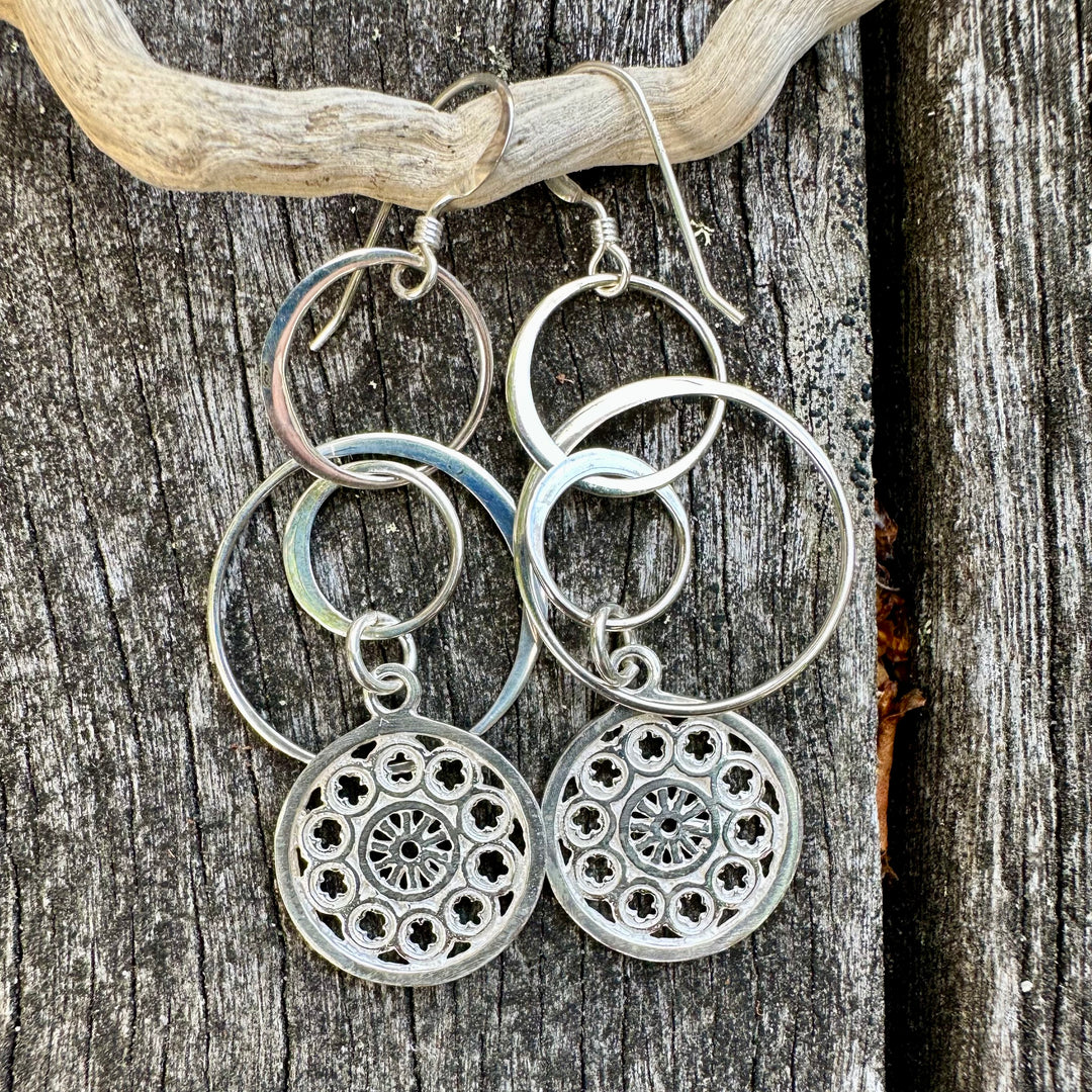 Rose window earrings