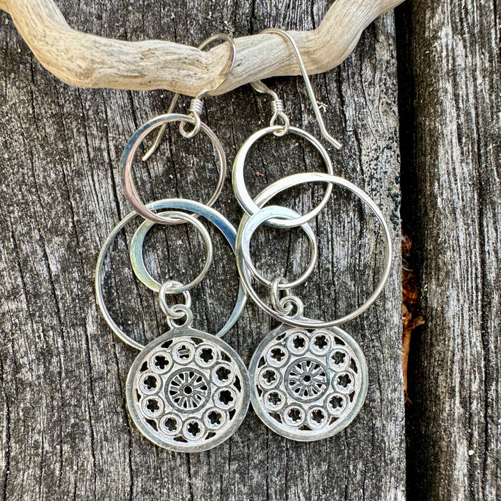 Rose window earrings