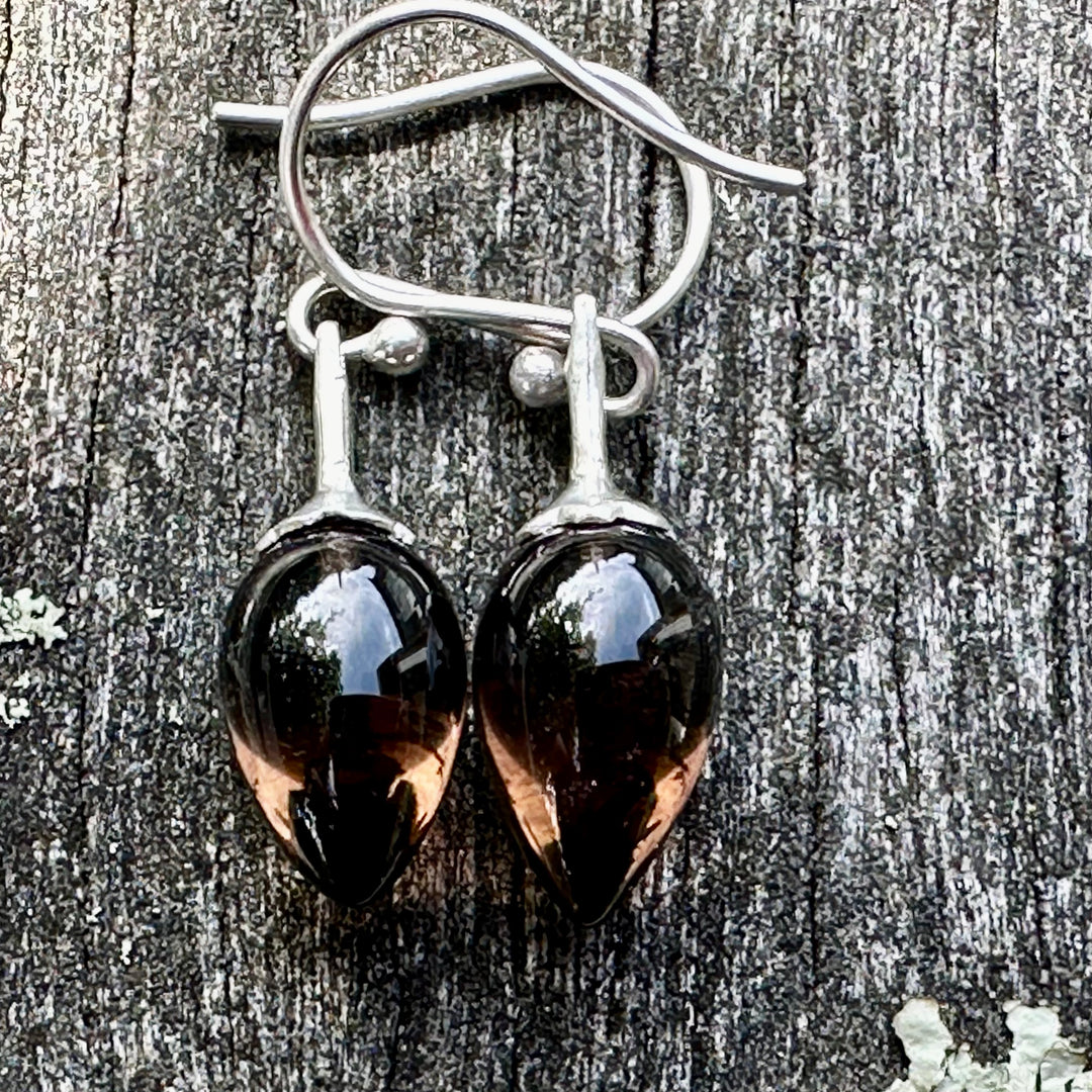 Wee smoky quartz drop earrings