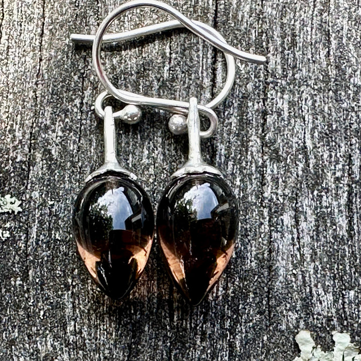 Wee smoky quartz drop earrings