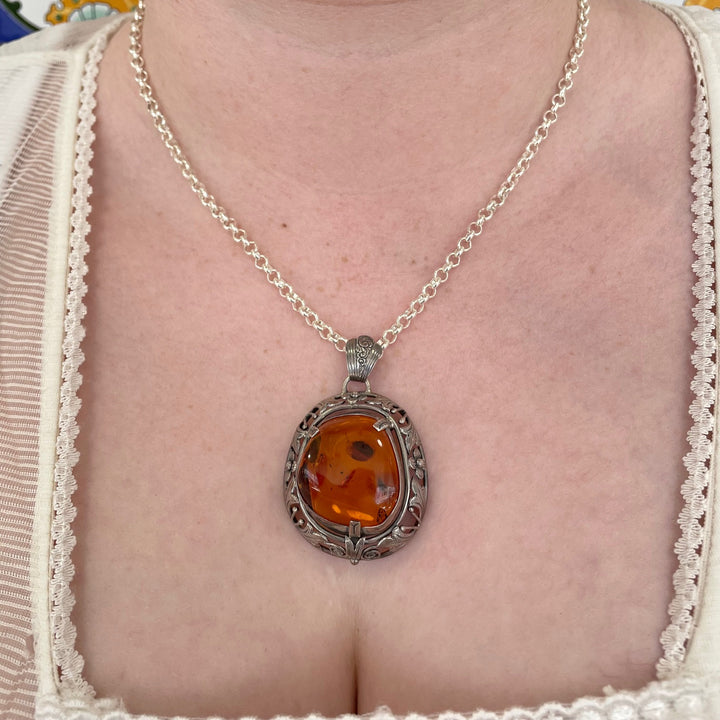 Cognac Baltic Amber pendant