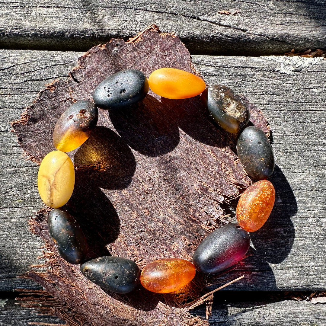 Matte baltic amber bracelet