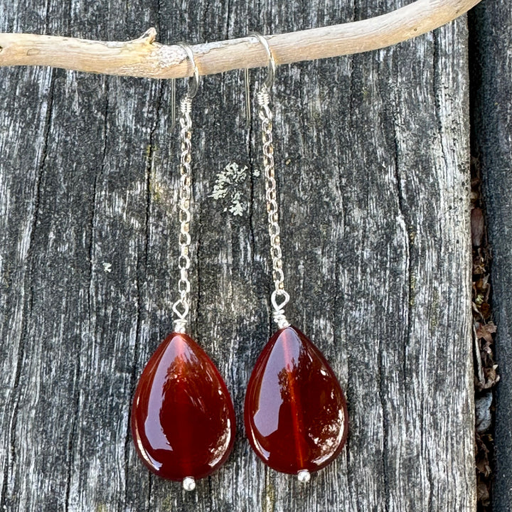 Carnelian drop earrings