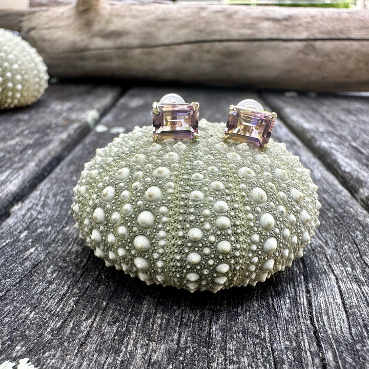 Bolivian ametrine studs