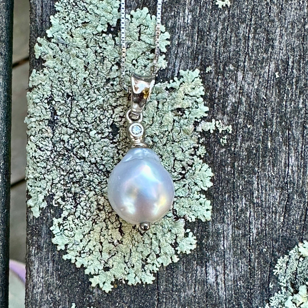 South Sea pearl and diamond pendant