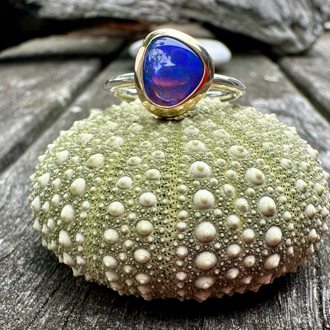 Black opal ring
