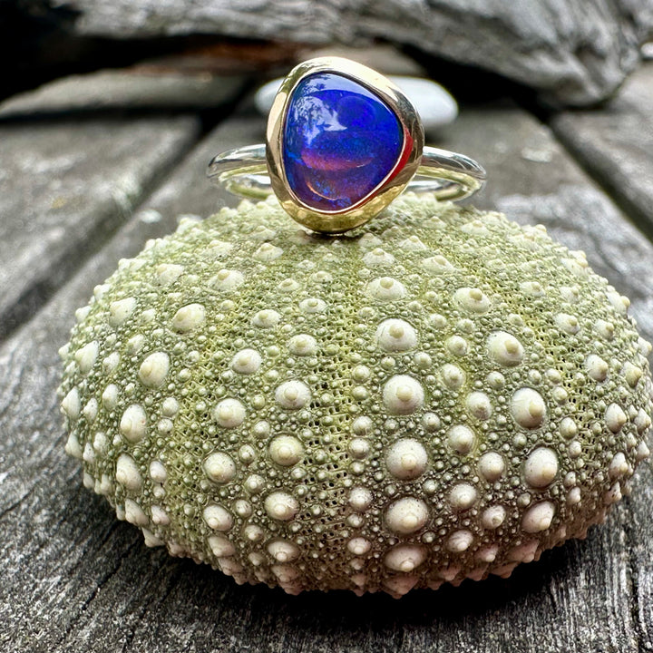 Black opal ring