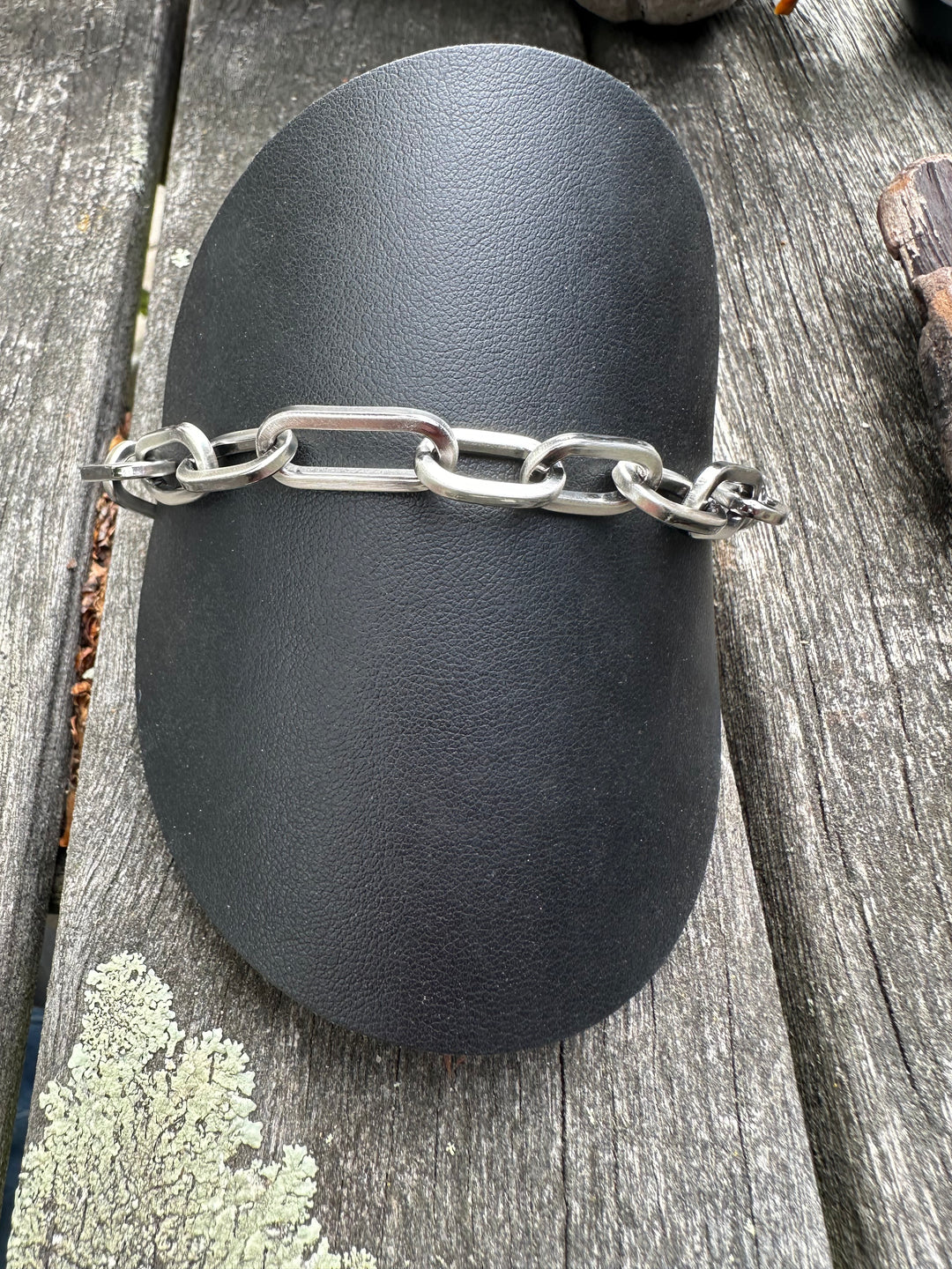 Heavy oxidised sterling silver bracelet