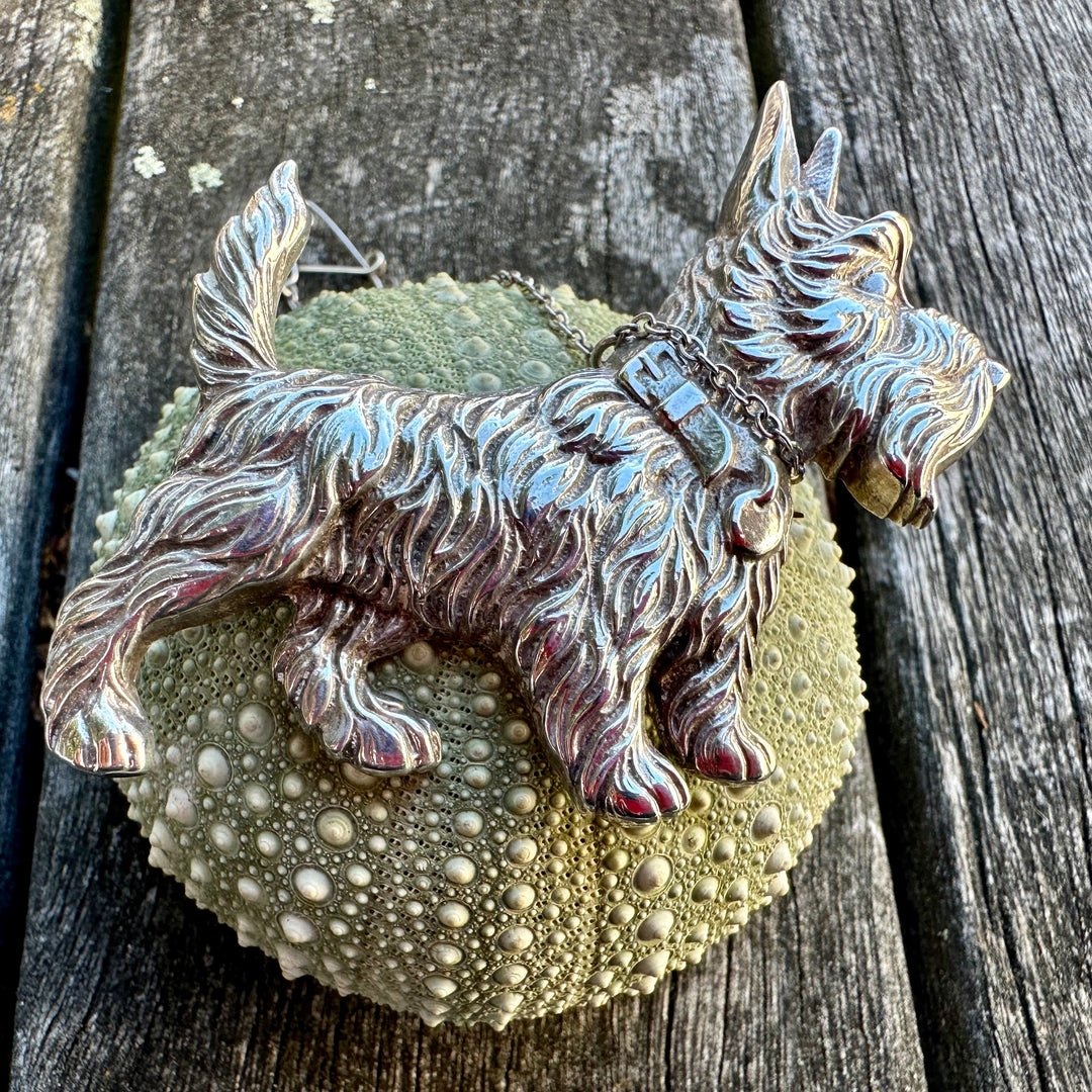 Vintage sterling silver Scottie brooch