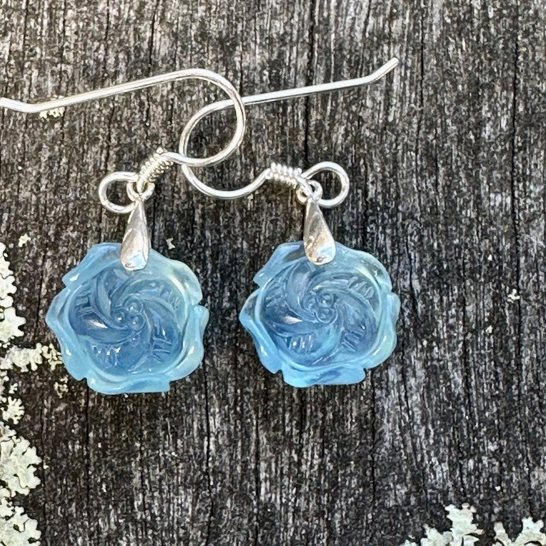 Blue flower earrings