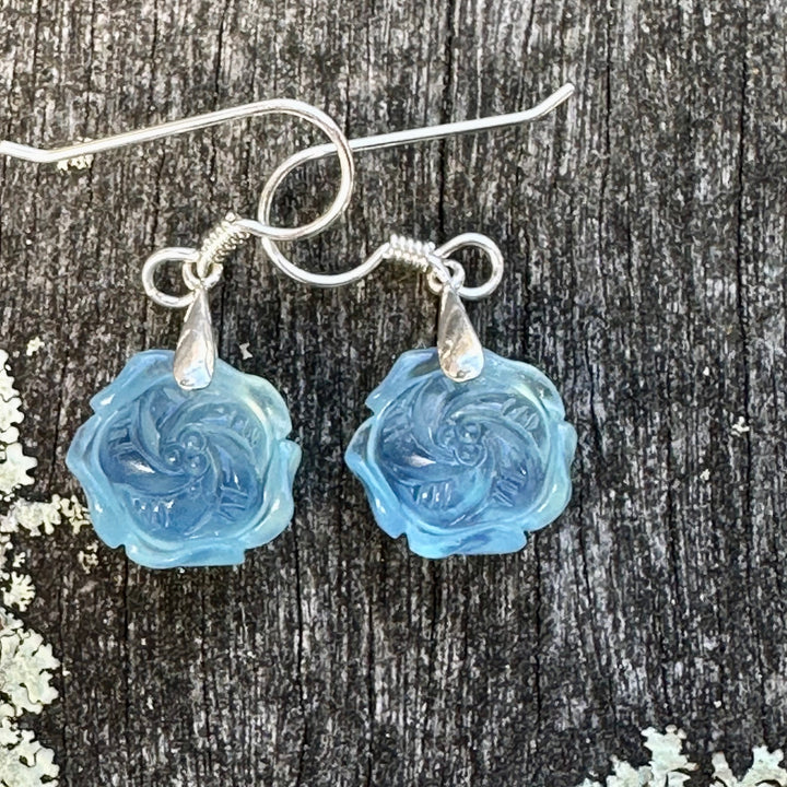 Blue flower earrings