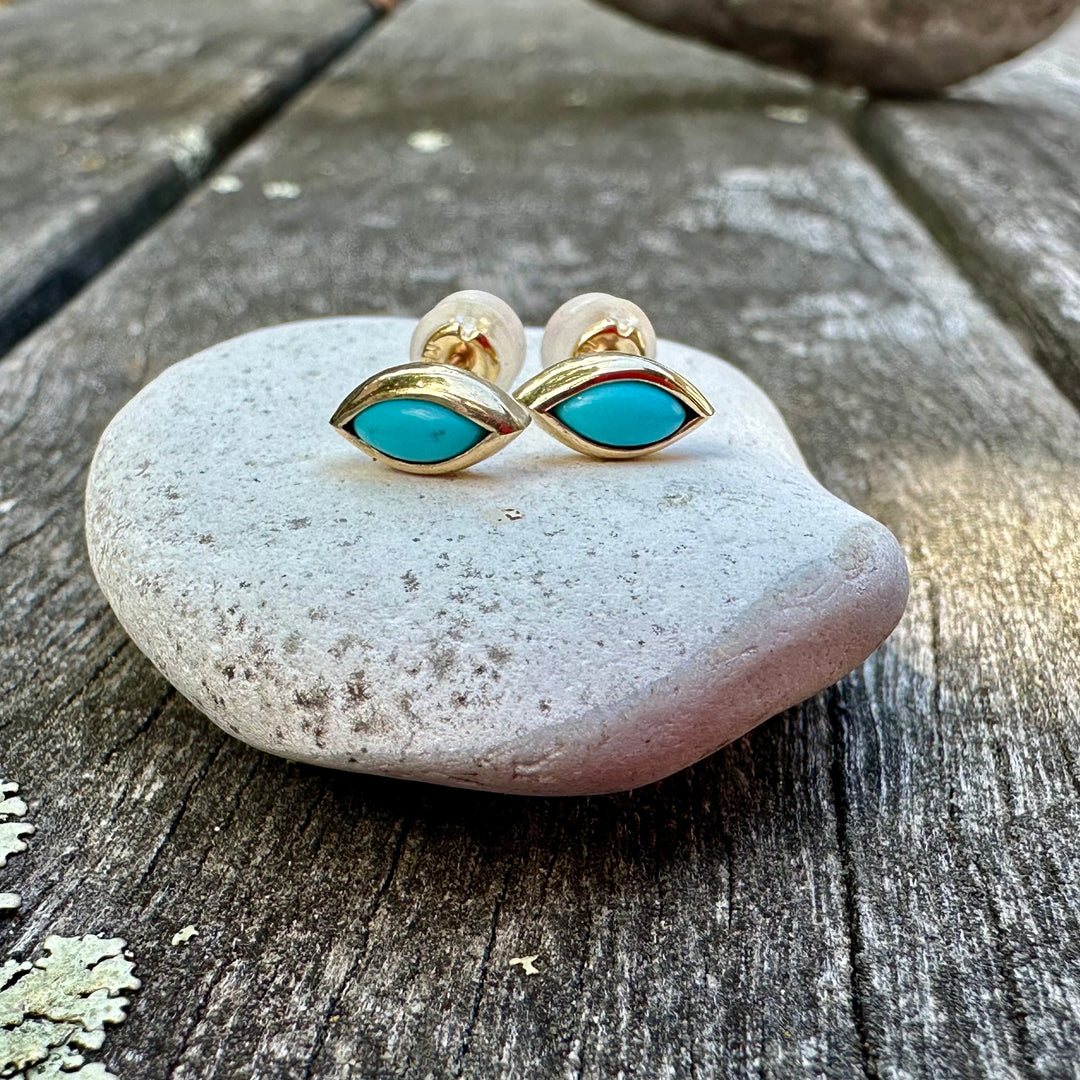 9ct Gold Sleeping Beauty Turquoise Studs