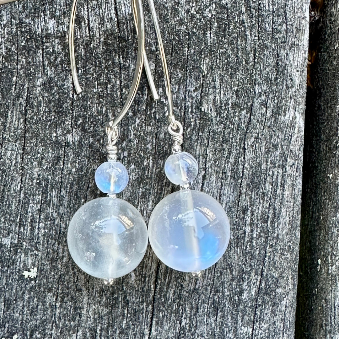 Rainbow moonstone earrings