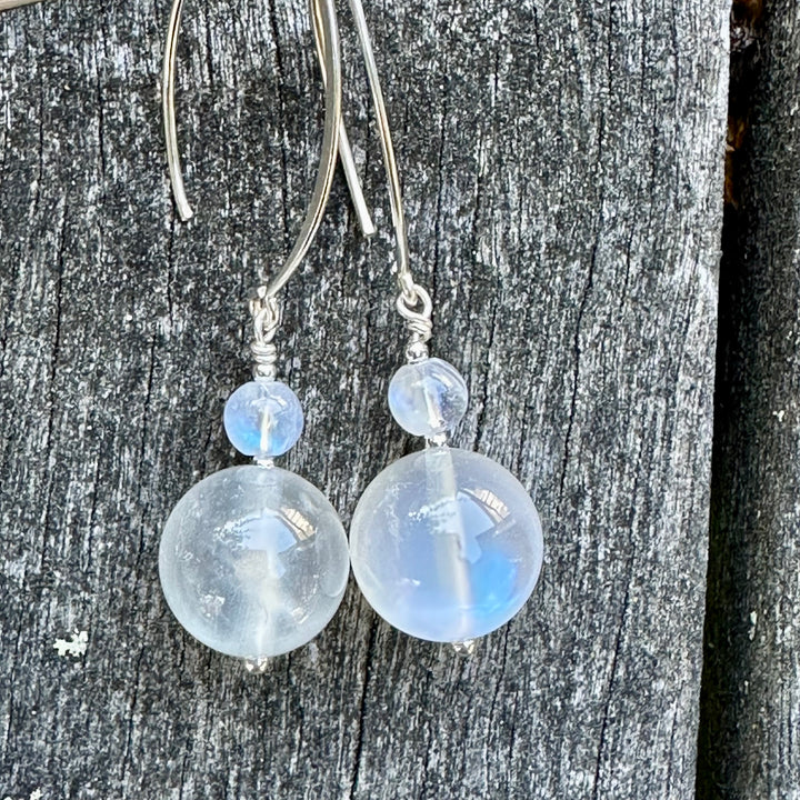 Rainbow moonstone earrings