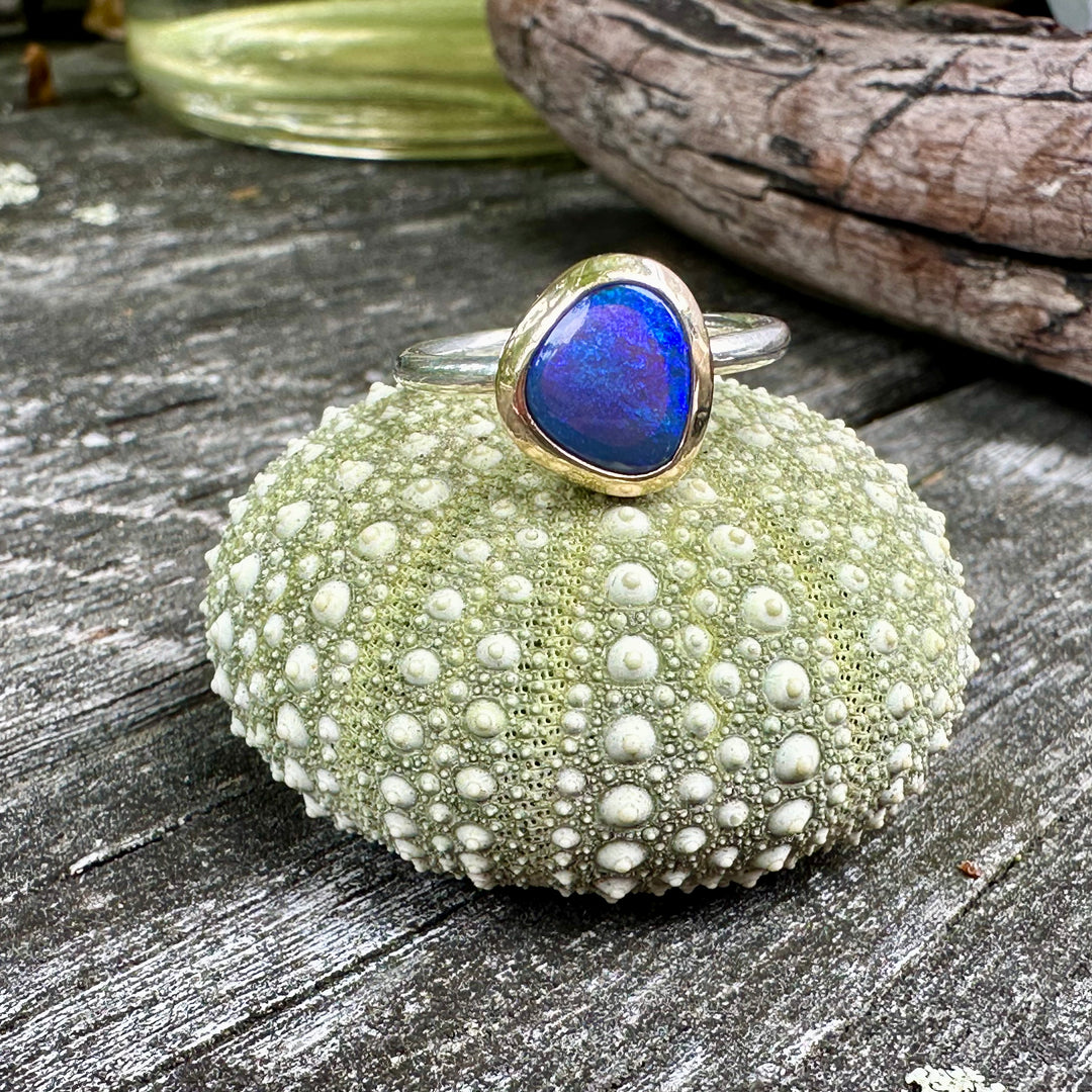 Black opal ring
