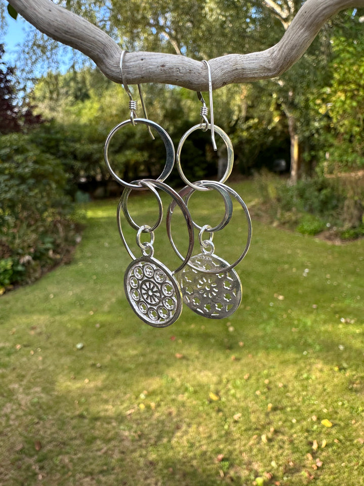Rose window earrings
